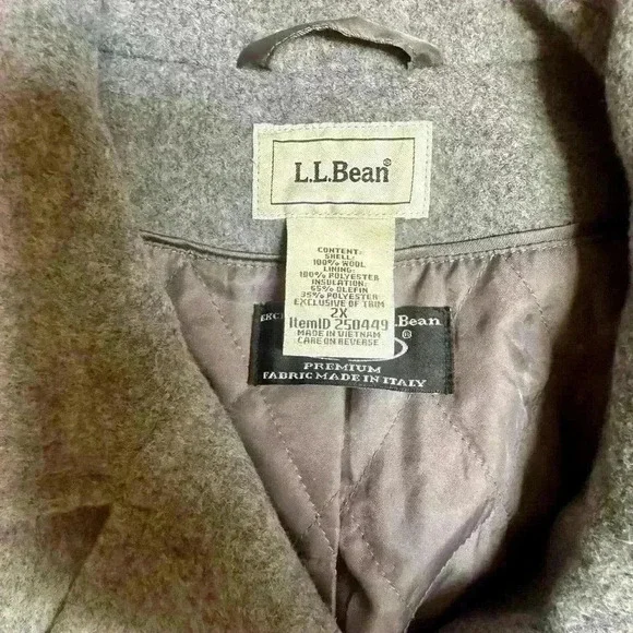 L.L. Bean | Women’s Grey Classic Lambswool Peacoat Jacket  Size 2X - Picture 6 of 14